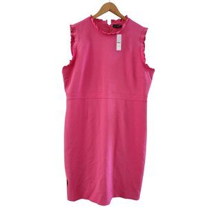 J. Crew Womens Pink Dress Ruffled Sheath dress Plus size 20w New Career Office